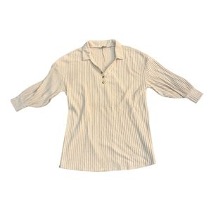 NEW Cream Beige ASOS Design Curve Tunic Long Sleeve Shirt Dress Minidress SZ 12